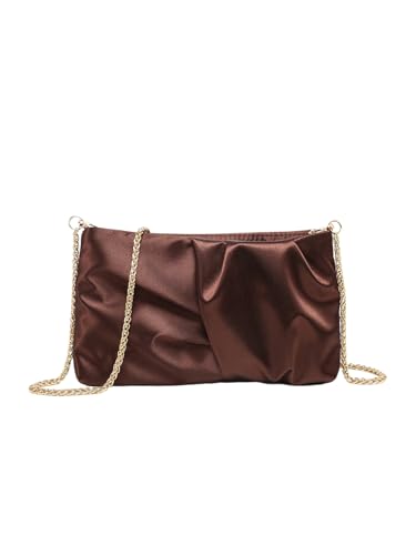 Image of GORGLITTER Women's Evening Bag Birthday Wedding Party Prom Handbag Small Dressy Formal Purse Pleated Satin Clutch