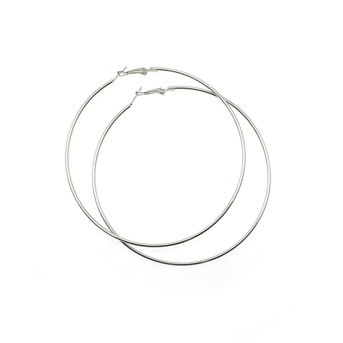 Hypoallergenic Big Hoop Earrings for Women Men - 10cm Lightweight Geometric Thin Circle Earrings, Nickel-Free Statement Ear Jewelry