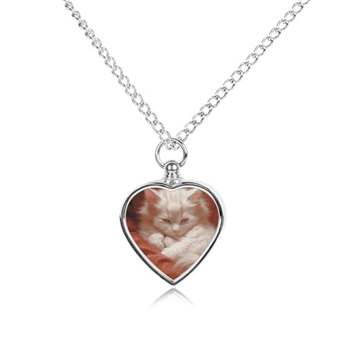 Collier urne pour cendres de chien ou chat avec pendentif cœur réaliste commémoratif