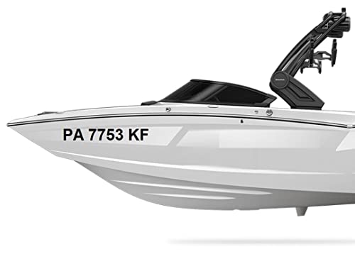 Aldera Graphics - Boat Registration Numbers (Two Sets) - Numbers and Letters - Custom Marine Vinyl Sticker Decals - Made in USA (3