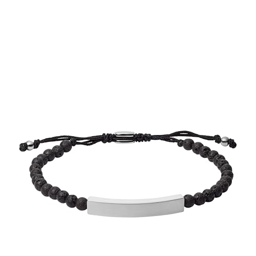 Image of Fossil Men's Plated Stainless Steel Engravable Personalized Gift ID, Chain or Cuff Bracelet for Men