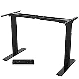 SANODESK EK2 Escritorio eléctrico Regulable en Altura(Negro 71-120cm) – Standing Desk 2 Motores– Mesa Gaming Elevable – Función Anti-colisión – Bloqueo Infantil – 4 Botones de Memoria –Oficina y Hogar