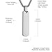 HZMAN Silver Bar Pendant Necklace for Men High Polished Simple Cool Stainless Steel Vertical Cuboid Bar Necklace Jewelry Gift