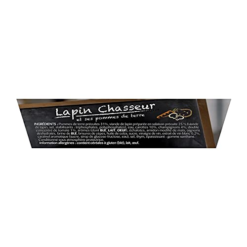 WILLIAM SAURIN - L'Assiette Lapin Chasseur Et Ses Pommes De Terre Micro-Ondable 280G - Lot De 4