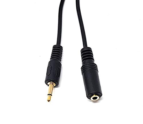 Maincore 2m Long 3.5mm Mono Jack to 3.5mm Mono Socket Audio Extension Cable Lead for Microphones, Headphones, Headsets, Speakers, Digital Cameras, IR Infrared Sensor Receiver, Music Instruments