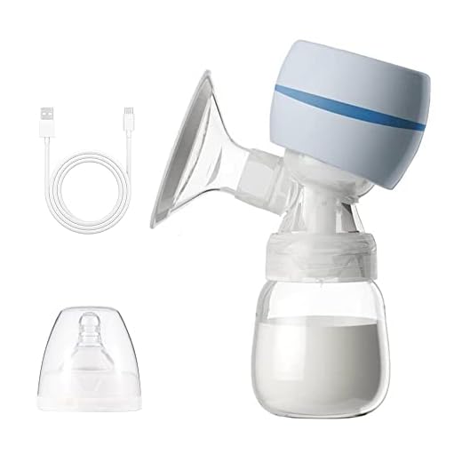 Mibee Bomba de leite portátil integrada com tela de LED Bomba de mama elétrica para amamentação 2 modos 9 nível de sucção baixo ruído com protetor de mama de silicone de 22 mm 180 ml garrafa de leite