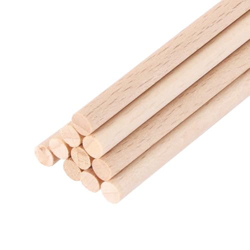 MECCANIXITY Wooden Dowel Rods,(3mm) 1/8 x 8 Inch Round Wooden Rod Unfinished Solid Wood Sticks Crafts Wand for Arts Decoration, Craft and DIY Projects Wand,Pack of 10