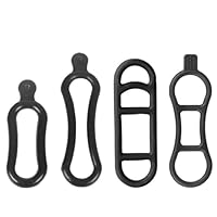 WOLMIK Fahrrad Silikonband, 4 Stück Fahrrad Stretch Gummiringe Taschenlampe Gummiband Halterung, Fahrrad Befestigungsband Silikon Lenker Halter für Taschenlampe LED Fahrradlicht (Schwarz)