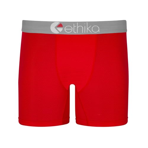 Ethika Mens MicroMesh MID Boxer Brief | *Solids* Red