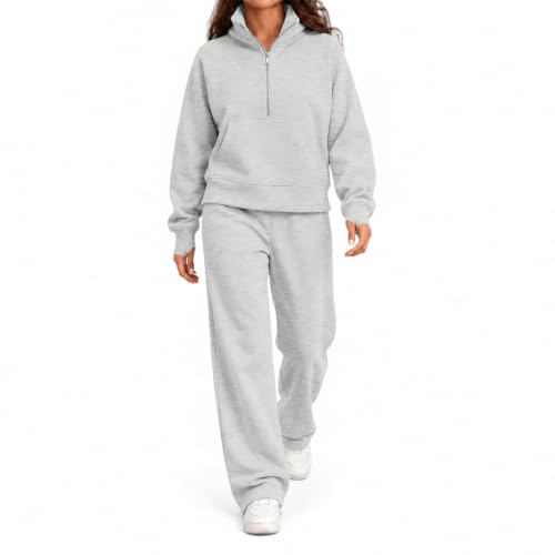 Women Jogging Suits 2 Piece Set Mockneck Fleece Stretchy Waist Sweatshirt - image 5