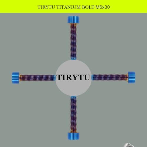 Image of M6x30 Titanium Bolts Socket Head Cap Screw, Burnt Blue, 4PC | Lightweight Design, Ideal for Humid /Salty Environments, Socket Head Hex Key No Washer, MTB /Motorcycle Bolts
