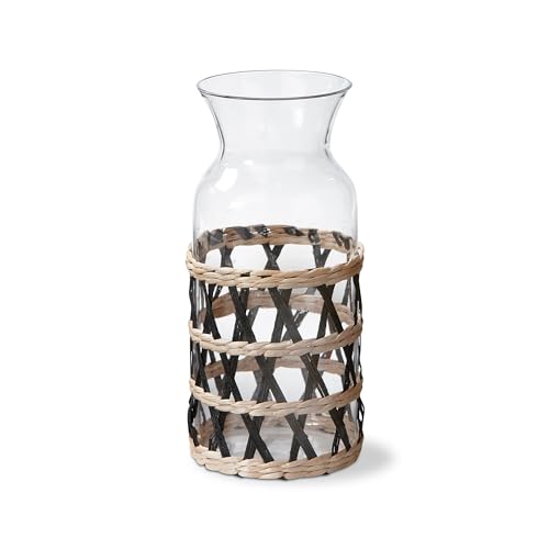 tag Island Collection Clear Glass Carafe Black 40 oz Black