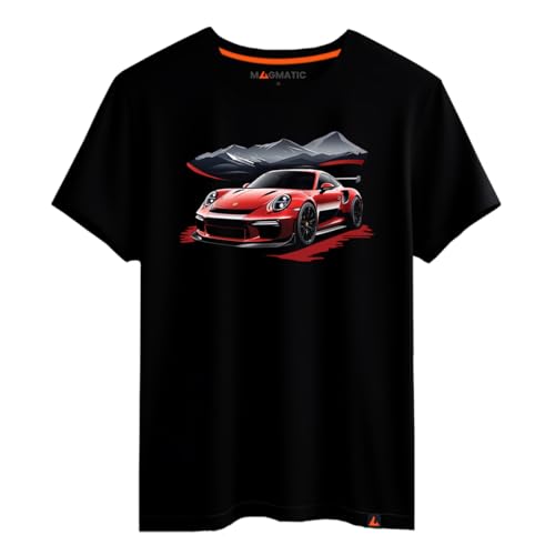 Magmatic - T Shirt 992 GT3 Voiture Sportive pour Homme Unisex Enfant, Collection Modern Car Tee Shirt Noir Premium 100% Coton, Cadeau Voiture de Sport, passionné d'automobile, Fan de Voitures