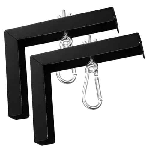 Soporte en L para pantalla de proyector con gancho regulable de hierro negro