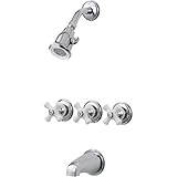 Pfister 01-8CPC Three-Handle Tub and Shower Combo, Chrome