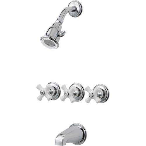 Pfister 01-8CPC Three-Handle Tub and Shower Combo, Chrome