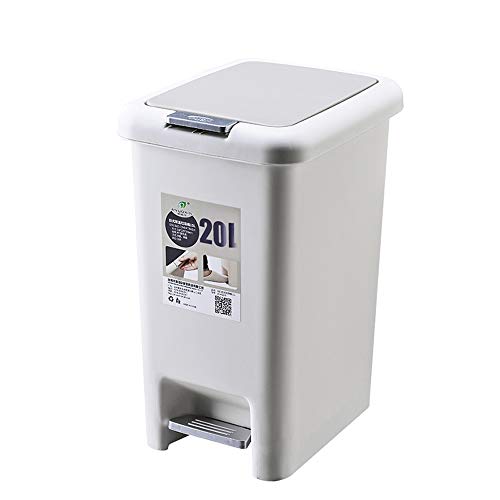 Corbeille blanche 20L avec couvercle pour le tri sélectif à la maison