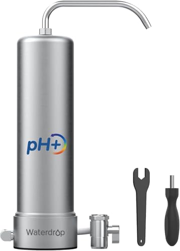 Waterdrop Alkaline Countertop Water Filter, 12 Months or 8,000 Gallons Long-Life, NSF/ANSI 42&372 Certified, Reduces Heavy Metals, Bad Odor and 99% Chlorine,WD-CTF-03(1 Filter Included)