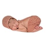 Fashion Cute Newborn Boy Girl Baby Costume Outfits Photography Props Hat Pants (Light Pink)