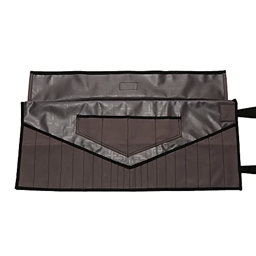 BULL TOOLS Roll-Up Tool Organizer - 26 Pocket Wrench Pouch for SAE & Metric Tools - Durable Waterproof Canvas - Portable Tool Wrap for Mechanics, Technicians & DIY - Grey (Tools Not Included)