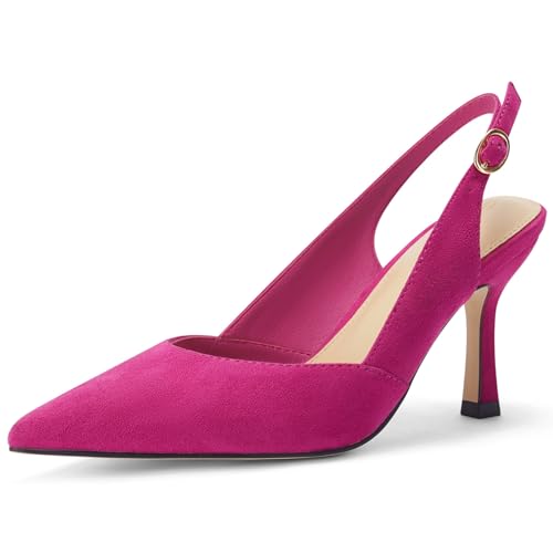 Rilista women's slingback kitten heels, pointed toe