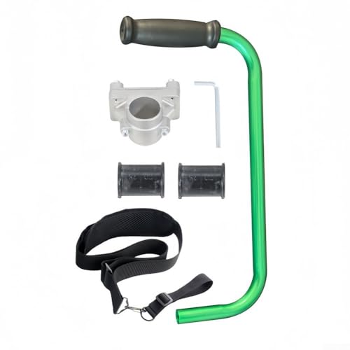 TDCuizent Poignée ergonomique avec harnais d'épaule réglable pour tondeuse à gazon, poignée auxiliaire en aluminium réduisant la fatigue dorsale pour l'entretien du jardin, sangle de 78 à 109 cm