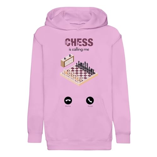 Sweat à capuche enfant échecs pull noir premium coton imprimé