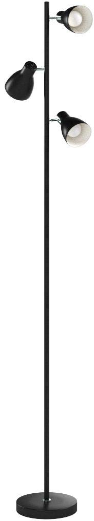 B.K.Licht Lámpara de pie diseño I 3 luces I Negro I Bombilla E27 máx. 25 W (excl.) I Altura 1665mm I Métalica I Para salón, dormitorio y estudio