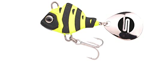 SPRO ASP Spinner UV– Searchbait mit original Gamakatsu Haken zum Angeln auf Raubfisch, Spinnangeln, Gewicht:28g, Farbe:Wasp UV