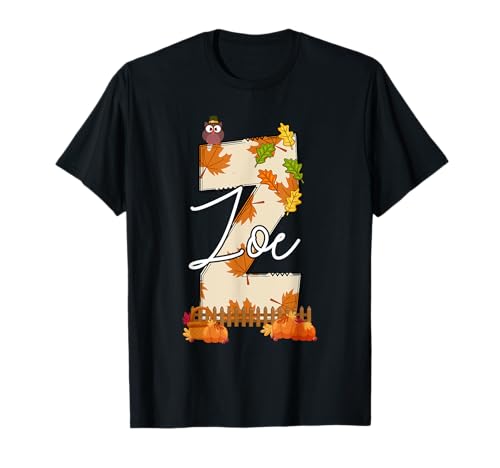 Zoe Thanksgiving Autumn Vibes Fall Kids Camiseta