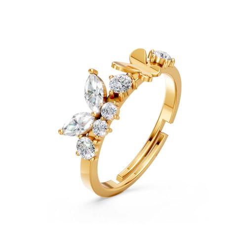 Image of Miss Highness 925 Pure Silver Butterfly Ring for Women and Girls | Adjustable Design | Premium Silver Jewellery With Authenticity Certificate | Gift for Girlfriend Wife | Office Wear Ring