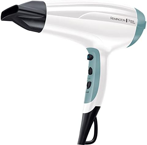 Remington Shine Therapy Hair Dryer with Power Dry and Cool Shot for a Frizz Free Shine, Quick Drying, 2300 W - D5216, White