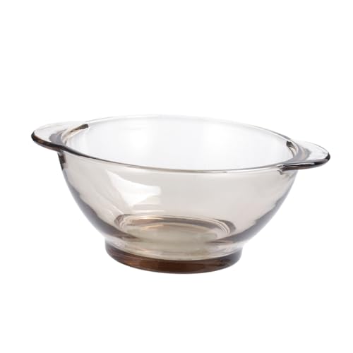TOYANDONA 2 Pezzi Ciotole Insalata in Vetro Trasparente con Doppia Maniglia Scodelle per Frutta e Zuppe Utensili Tavola Resistente per Casa e Ristoranti