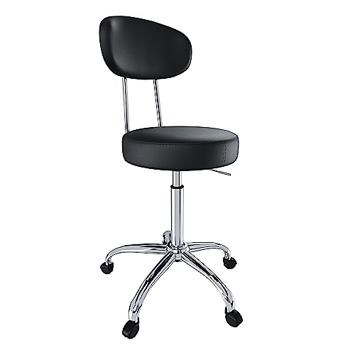 Sgabello Girevole Con Schienale Sgabello Girevole PHYSA GELA Con Schienale - Altezza Regolabile 47-61 Cm - 150 Kg Capacità - Bianco/Oro Sedia Rotelle Professionale - 2