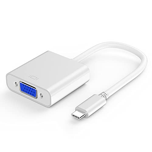 Kuuddker USB Adaptateur C vers Vga, Adaptateur de Type C vers Vga Compatible avec Pro 2016/2017/2018, Air/Pro 2018, Surface Book 2, Chromebook Pixel/XP