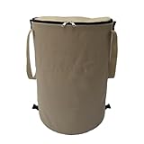 Fiozwea 屋外用折りたたみ式キャンプ用ゴミ箱 蓋付き 大容量 ポータブル収納バッグ 屋外ガーデン、ピクニック、アウトドアアクティビティに最適 (茶色,45×55cm)