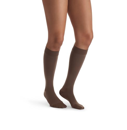Image of BSN Medical 119688 Jobst Ultra Sheer Compression Stocking, Knee High, 20-30 mmHG, Closed Toe, Small, Espresso