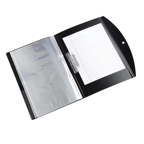 Image of Worldone Multi-Utility Document Folder | 20 Top-Loading Sleeves, Snap Button Closure, Durable 0.75mm Virgin PP Sheet | Ideal for Office, School & College Organization | A4, Black, Pack of 2
