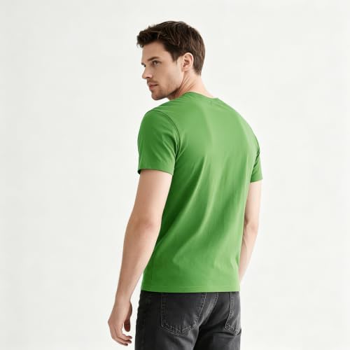 Image of ORJ 2 Pack Men t Shirts Crew Neck Short Sleeve Men's Undershirt Plain Polyester tee Bulk Stretch Soft Tees