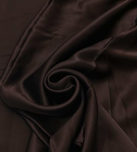 Soie pure 100g anti-frisottis, tissu satin de soie marron pour taie d'oreiller