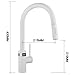 Touchless Kitchen Faucet with Pull Out Sprayer, White Kitchen Sink Faucet with Temperature digital display, Single Handle Hands-Free Motion Sensor Kitchen Faucets Stainless Steel
