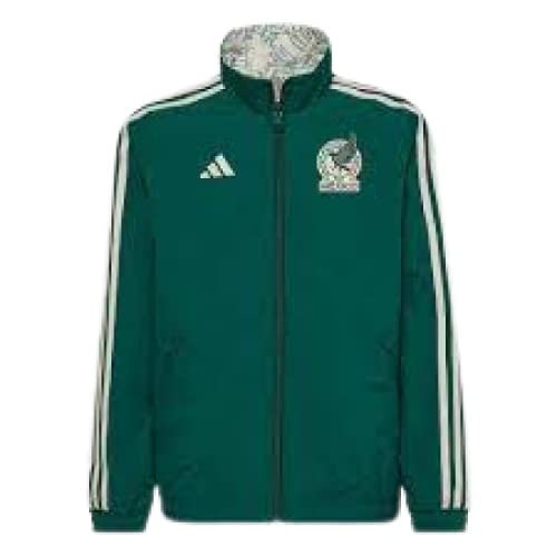 Adidas Youth's Mexico Reversible Jacket (As1, Alpha, M, Regular, Regular, Medium), Collegiate Green / Wonder White #TOP11