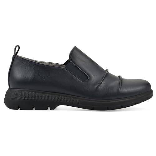 CLIFFS BY WHITE MOUNTAIN Tênis de trabalho feminino acolchoado flutuante, Azul marinho/liso, 36