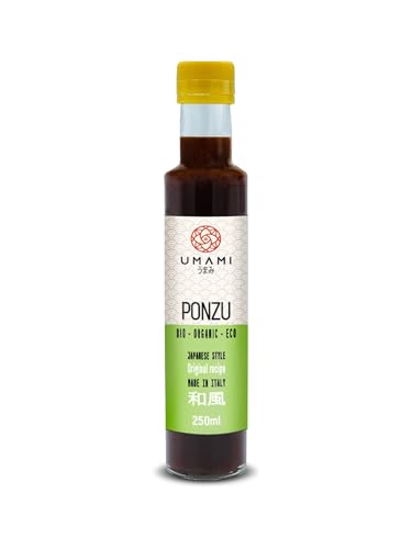Umami Salsa Ponzu Orgánica con Tamari, Cítricos y Bergamota, 250ml, para Sushi, Ensaladas y Marinadas