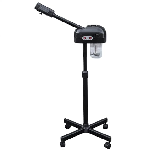 Professional Facial Steamer, 2 in 1 Standing Wheeled Steamer, Esthetician's Steamer, 360 Degree Rotating Nozzle, for Salon Beauty and Home Salons