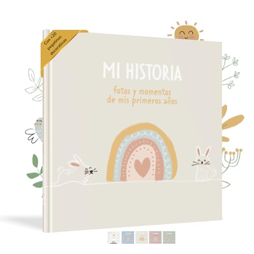 HUBORNS – Libro de recuerdos del bebé desde el nacimiento hasta los 5 años, álbum de fotos y diario para anotar momentos especiales, regalo ideal para padres primerizos y baby shower