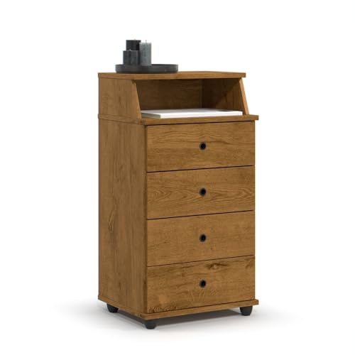 Mesa de Cabeceira Luxo II New Classic com Nicho e 4 Gavetas Freijó