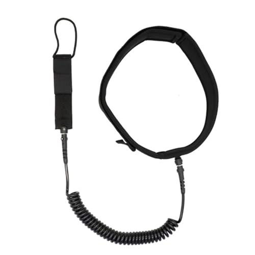 BEIDUOYANG Waist Belt Leash with Paddle Board Coiled Leash for Stand Up Paddle Board Adjustable Quick Release Surfboard Waist Leash Coiled Leash, Black