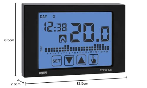 Thermostat mural tactile noir VEMER VE454500 programmable 230V - 4