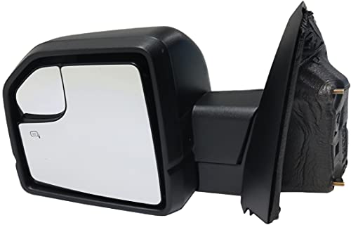 Kool Vue Mirror Compatible with 2015-2018 Ford F150 Pwr Man Fldg Htd with Blind Spot Glass and Sgl Lgt Mem and Pdl Lgt (Raptor To 2-26-18) Txt Blk Driver Side